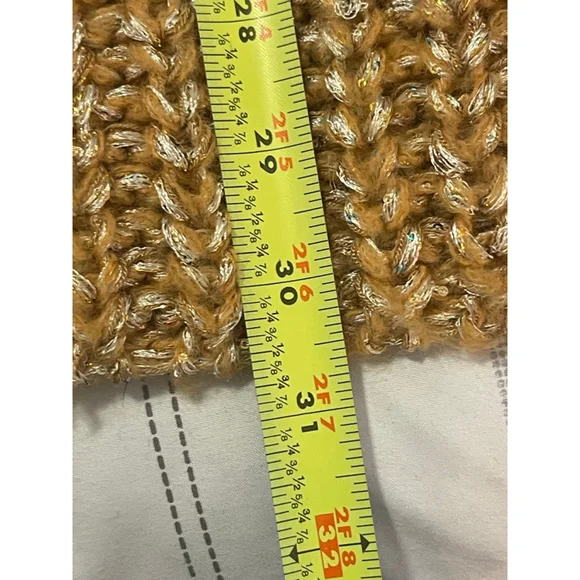 NWT Anthropologie Maeve Ombre Cardigan Sweater M Gold Shimmer Sequins Cape - Picture 12 of 15